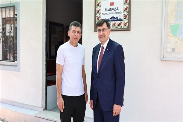 Başkan Kahveci'den Muhtar Korkmaz'a ziyaret