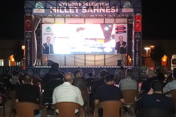 Eyyübiye Millet Bahçesi’nde milli maç heyecanı yaşandı