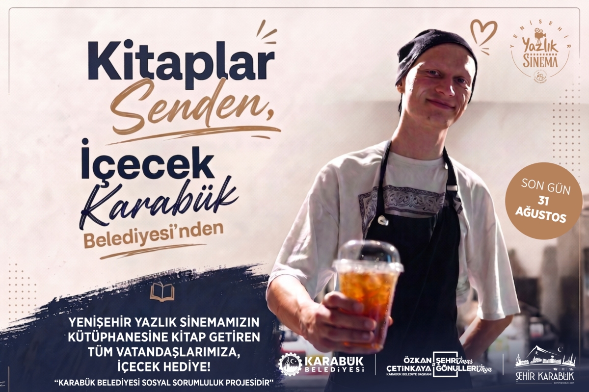 Karabük’te kitap getirene içecek ikramı: Yazlık Sinema Kütüphanesi büyüyor