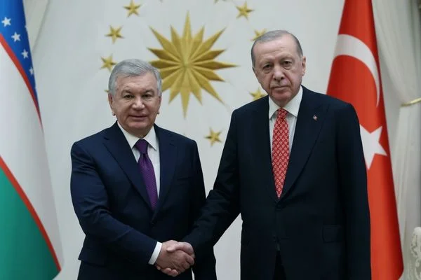 Cumhurbaşkanı Erdoğan, Özbekistan Cumhurbaşkanı Mirziyoyev ile görüştü