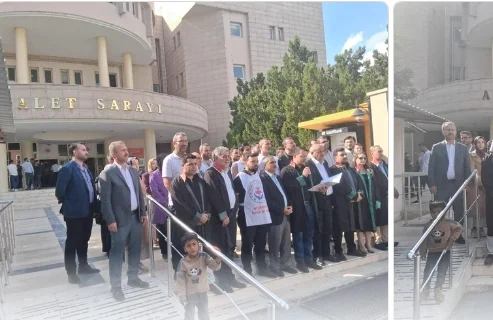 Şanlıurfa Adliyesi önünde Filistin için ortak basın açıklaması